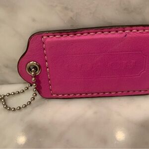 Coach Pink & Green Leather Tag